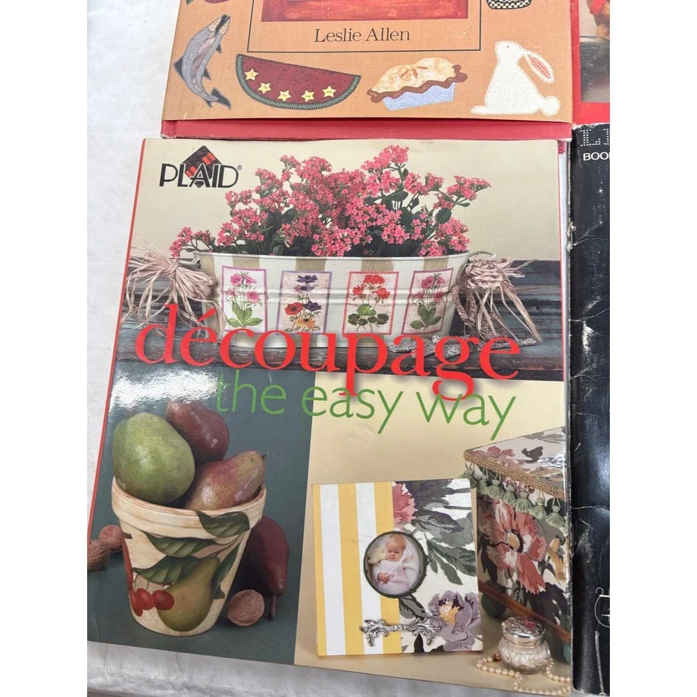 Vintage Craft Book Lot Applique Cross Stitch Decoupage‎ Christmas Projects Books